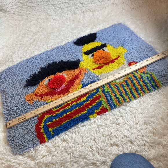 Vintage Bert and Ernie Latch Hook Rug-Sesame Street - Picture 3 of 7